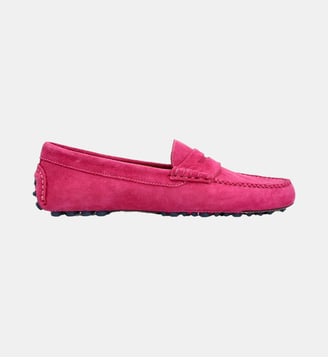 Mocassin driver hampton - cuir velours - Fairmount - Fuchsia