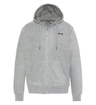 Gilet polaire à capuche - Schott - Gris chine