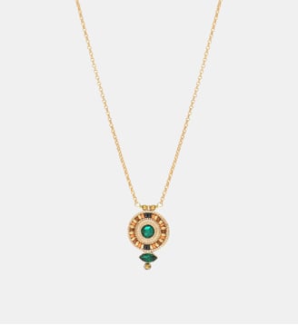 Collier fin pendentif   - Fujita - Satellite - Vert