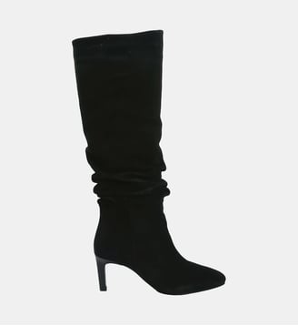 Botte daphne - cuir velours - Colisée Paris - Noir