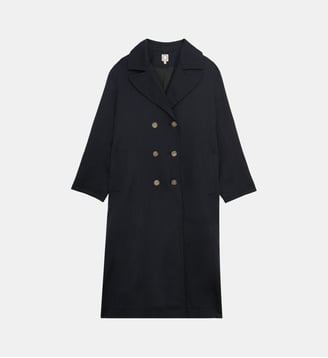 Manteau Denise en coton - Ines de la Fressange Paris - Bleu denim