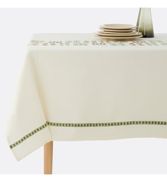Nappe en gaze de coton imprimée - La Redoute Interieurs - Écru et imprimé