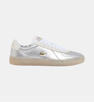 Sneakers Baseshot Pro femme en cuir - Lacoste - Argenté beige