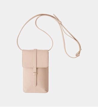 Smartphone Bag Léonore cuir sable - Ines de la Fressange Paris - Rosé