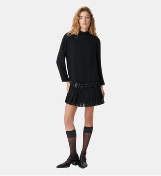 Robe courte plissée avec ceinture Ikks