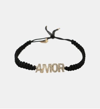 Bracelet macramé plaqué or AMOR - Nilaï - Noir