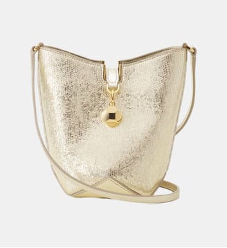 Sac Seau Nano Catch By Lanvin En Cuir Métallisé Craquelé - Lanvin - Or