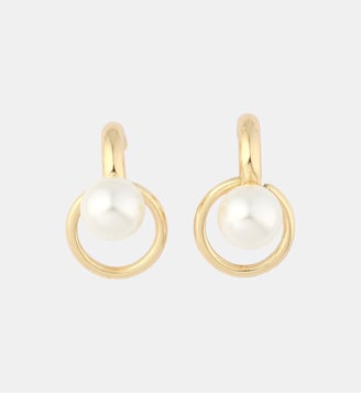 Créoles cercle avec perle - Balaboosté - Blanc