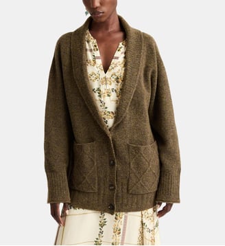 Cardigan assam en laine effet sweat - Momonì - Vert
