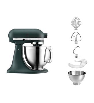 Robot pâtissier 5KSM185PSEPP Artisan vert sapin, 4,8 L, accessoires inox, bol 3L, couvercle antiprojections - Kitchenaid - Vert