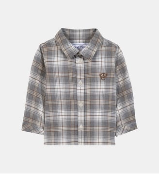 Chemise -  moyen coton carreaux - Tartine Et Chocolat - Gris clair