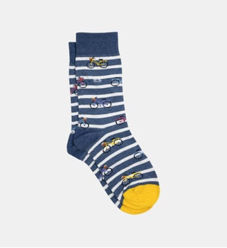 Chaussettes en coton peigné à motifs - Billybelt - Bleu et kaki