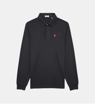 Polo manches longues maille piquée uni Serge Blanco