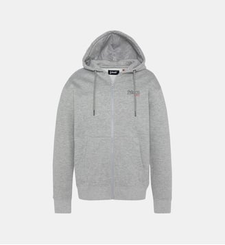Hoodie en coton - Schott - Gris chiné
