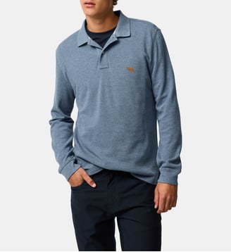 Polo uni slim en coton à manches longues The Gunn - Rodd & Gunn - Chambray
