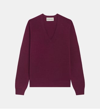 Pull col V Origines - Bompard - Grenat