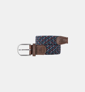 Ceinture tressée élastique Istanbul - Billybelt - Bleu et blanc et rouge