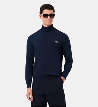 Pull col roulé jersey coton Lacoste