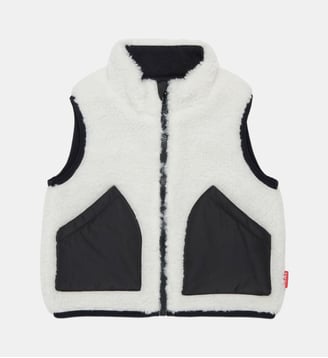 Gilet en teddy avec logo - Diesel Kids - Blanc cassé