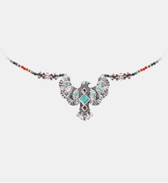 Collier sautoir avec cabochon central MARIACHI - Hipanema - Argenté