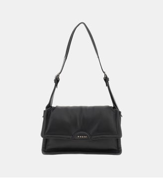 Sac d'épaule Eva cuir véritable - Guess - Noir