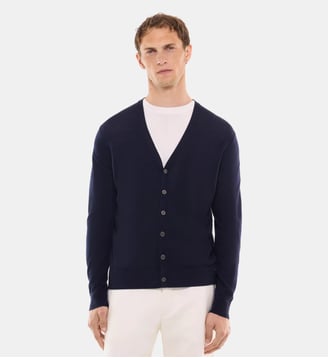 Cardigan en laine mérinos - Fursac - Marine