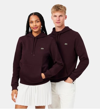 Sweatshirt à capuche molleton imprimé - Lacoste - Marron