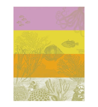 Torchon Sous l'océan - Le Jacquard Francais - Marin