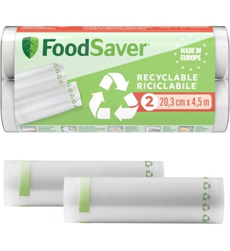 Sac sous vide FSRE2002X01 2 rouleaux 20cm X 4.5m - Foodsaver - Standard
