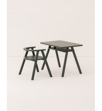 Ensemble bureau enfant avec 1 chaise Growing Green - Nobodinoz - Deep green