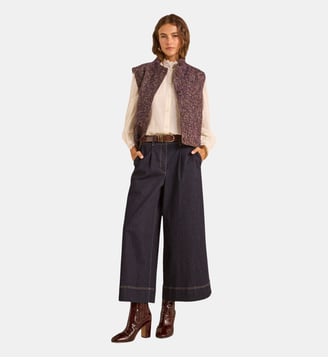 Jean Wide Leg Cropped Sydney - Maison 123 - Bleu brut