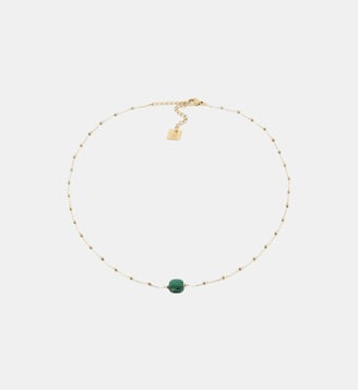Collier Pablo  en Acier doré - Zag Bijoux - Malachite