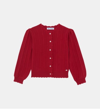 Cardigan - Cerise laine festonné - Tartine Et Chocolat - Rouge