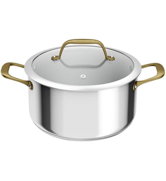 Faitout avec couvercle - Ø24 cm - Tefal - Argent et doré