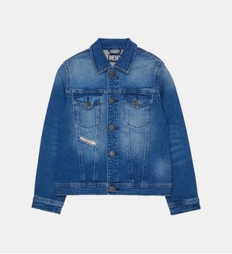Veste en denim avec logo - Diesel Kids - Denim bleu