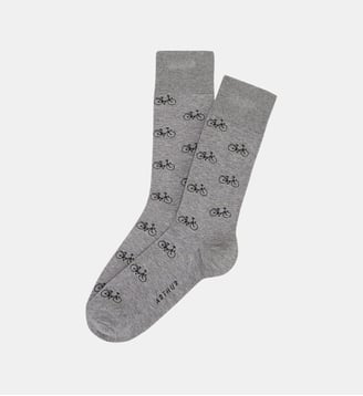Chaussettes en fil d'écosse - Vélo Gris - Arthur - Gris