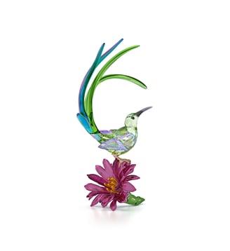 Idyllia Promérops et Fleur de cactus - Swarovski - Vert