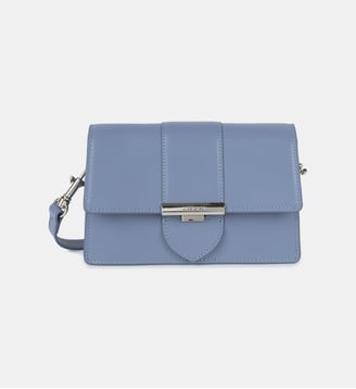 Petit sac trotteur Paris Ily en cuir - Lancaster - Bleu givre