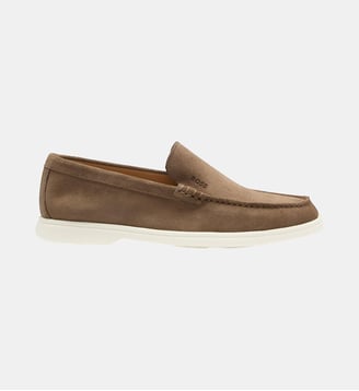 Chaussures bateau Sienne en cuir  - BOSS - Beige moyen