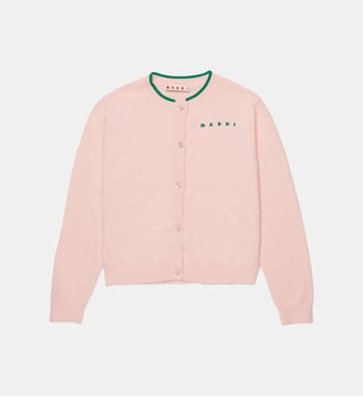 Cardigan col rond avec logo - Marni - Rose