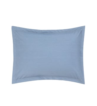 Taie d'oreiller en percale de coton - Desforges - Céleste