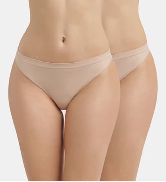 Lot de 2 Strings Microfibre - Dim - Beige