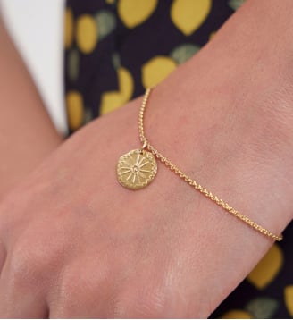 Bracelet Lutèce motif Soleil plaqué or - Ines de la Fressange Paris - Doré
