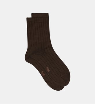 Mi-chaussettes effet satiné Mode - Dim - Marron foncé