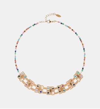 Collier de perles modules carrés MORPHOSE - Hipanema - Doré