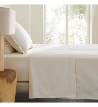 Drap plat en satin de coton lavé 200 fils AM.PM
