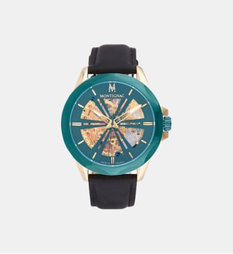 Montre automatique Round Vert MOW613 - Montignac - Doré