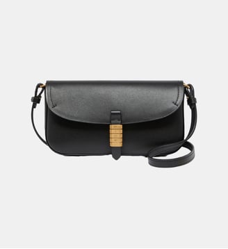 Sac porté épaule moyen saddle flat en cuir - Pinko - Noir or antique