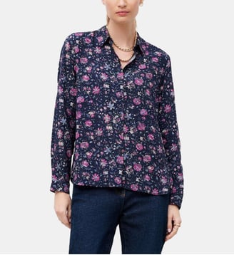 Chemise cjessica - Motif imprimé - Coupe droite - Caroll - Bleu marine