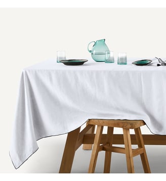 Nappe lin lavé - AM.PM - Blanc et noir
